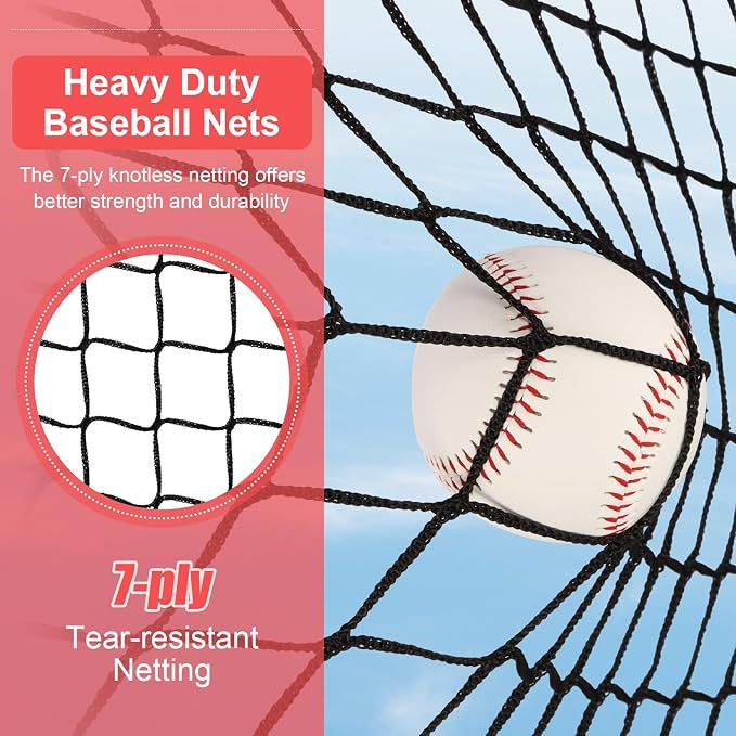 6'X6' Baseball Softball Practice Net,Pitching Net,Batting Net,with Batting Tee,Dummy Batter,Bonus Strike Zone Target and Bow Frame,for Hitting,Pitching,Catching