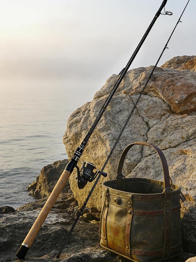 Jenseits Carbon Fiber Fishing Rod Series (6-12 Ft), Spinning & Casting Rods with Stainless Steel Ceramic Guides, Fast Action Fishing Pole for Bass, Trout, Walleye & Surf Fishing