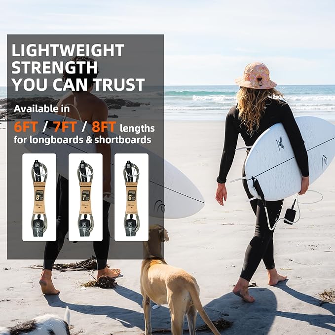 Billabong x Surfboard Leash – Ankle Leash with Double Swivel, Heavy-Duty PU Cord for Longboards and Shortboards, Secure and Lightweight