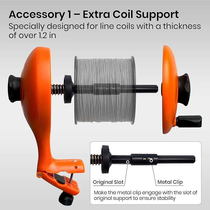 Pristis Upgraded Fishing Line Winder for Thick Spool, Reel Spooler with Tangle Free System, Spool Holder with Tension-Adjusted Design, Anti-Twist Spooling Tool Gear for Baitcasting Casting Spinning