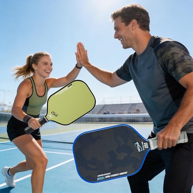 Pickleball Paddles,Pickleball Paddle,Carbon Fiber Pickle Ball Paddle-16MM,Hot Pressing Process Racket for Lightweight,Superior Control,Spin,Power and Consistency,USAPA Approved