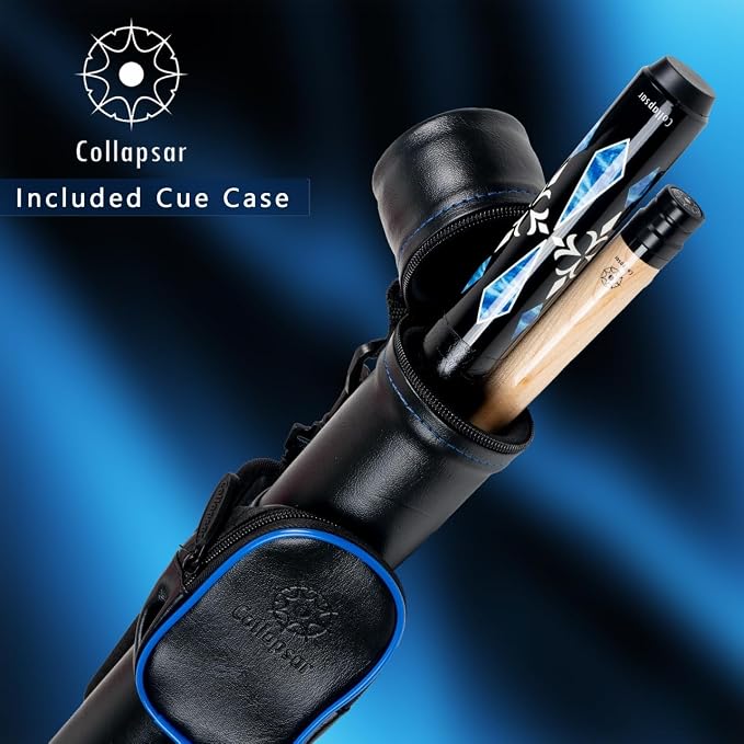Collapsar CA Pool Stick with 1X1 Hard Case,58" Maple Professional Billiard Cue Stick,19-21 oz Pool Cue Set