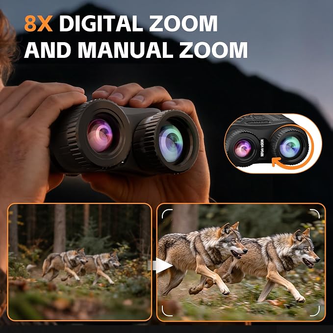 Night Vision Goggles, 4K HD Night Vision Binoculars with 7X Digital Zoom, 3'' HD Screen & Rechargeable Battery for Camping & Security, with 32GB TF Card for Photos and Videos, Gifts for Men Him Dad