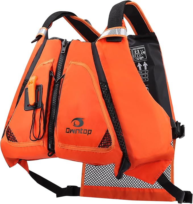 Owntop Adult Swim Vest - Adjustable Safety Strap & Premium Buoyancy for Paddle Sports, Kayaking, Canoeing, Boating