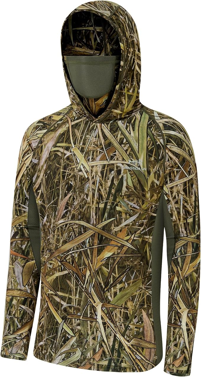 BASSDASH Men's UPF 50+ Camo Long Sleeve Hunting Fishing Hoodie Shirt