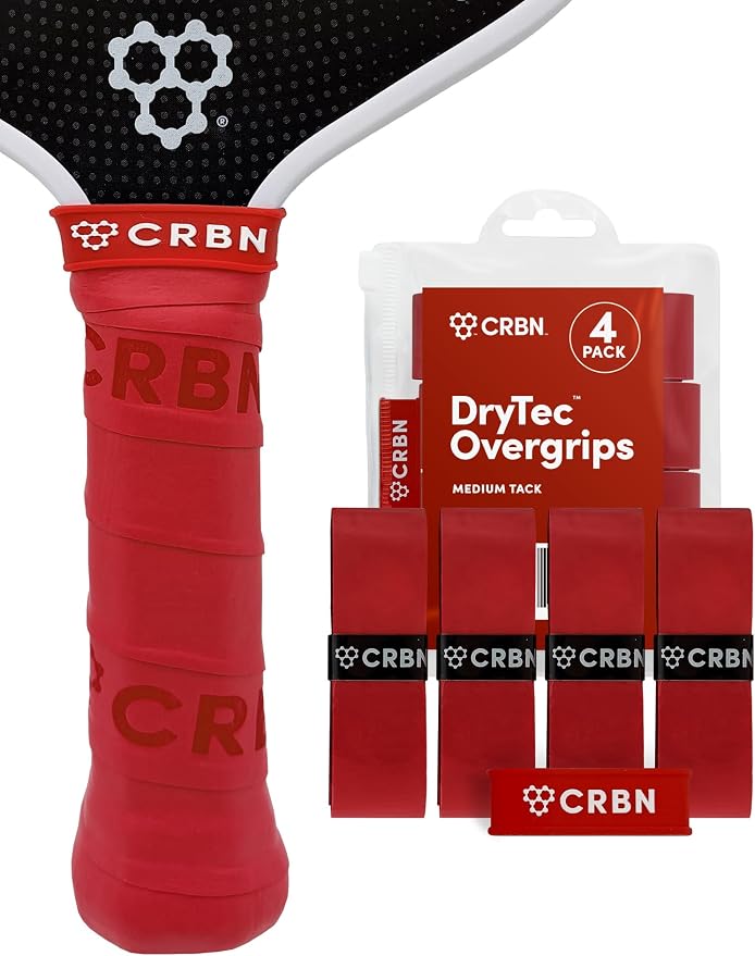 CRBN Pickleball - Drytec™ Overgrips - Pickleball Paddle Grip Tape - Absorbs Shock & Moisture - 4 Pack