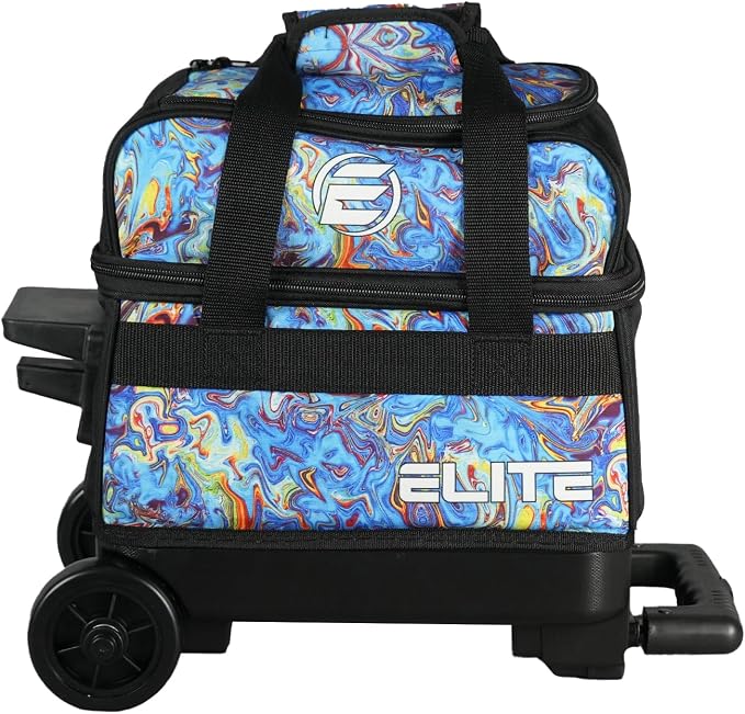 ELITE Basic Single Roller Bowling Ball Bag | Multiple Colors | Fits Up to Size 10.5 Shoes | Compact Design | Bowling Bags With Wheels