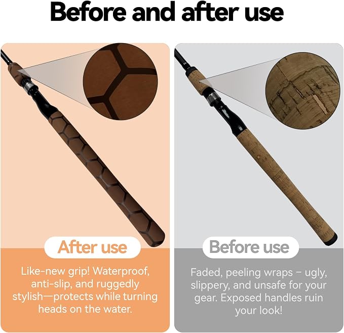 Hex Pattern Handle Heat Shrink for Fishing Rod, Table Tennis Paddle - Sleek, Multiple Colors (30mm Dia. x 1.6m Long, Brown)