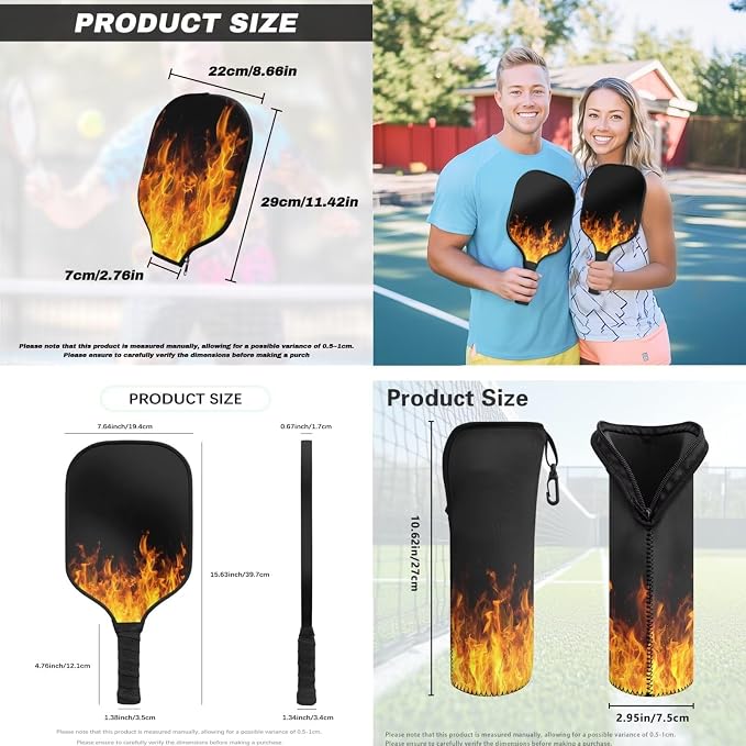 Pickleball Paddles Set 3PCS Pickleball Paddle Case Pickleball Racket Pickleball Bag Ideal for Beginners Gifts