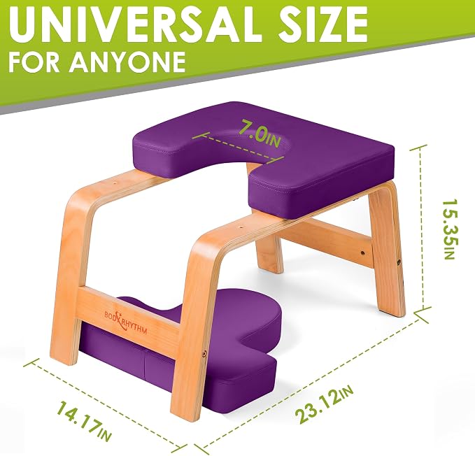 BODY RHYTHM Yoga Headstand Bench, Yoga Inversion Chair, Headstand Trainer for Relieve Stress, Improve Sleep & Digestion and Strength Training, Ideal for Home Workout, Fitness and Gym