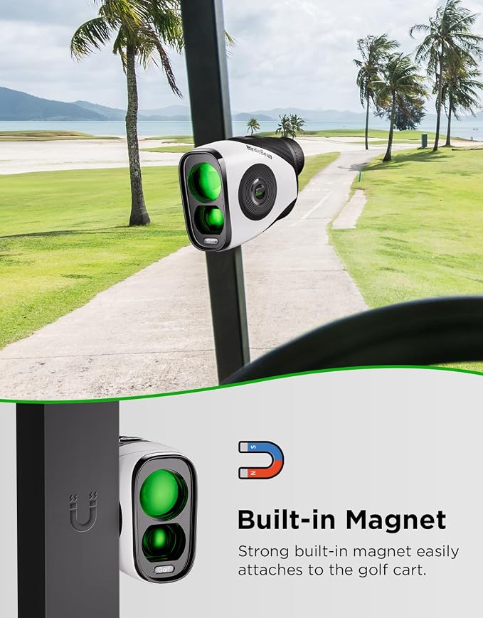 Golf Rangefinder with Slope, 1200Y Laser Range Finder for Golf, 7X Magnification, Flag Lock with Vibration, Magnetic Cart Mount, Ultra-Clear Display, USB-C Rechargeable, Waterproof