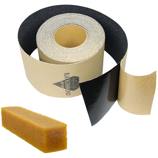 Black Diamond Self Adhesive Grip Tape - Anti Slip Traction Tape - Non Skid Tape - Anti Slip Tape Grippy Strips for Stairs, Ramps, Boat Grip 5" x 10' Black with Cleaning Stick