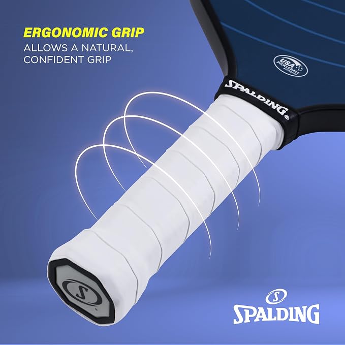 Spalding - Legacy Pro Pickleball Paddle, Elongated Carbon Fiber Face, High-Performance Lightweight Paddle for Power and Control, Durable Comfort Grip, Professional Pickleball Racket