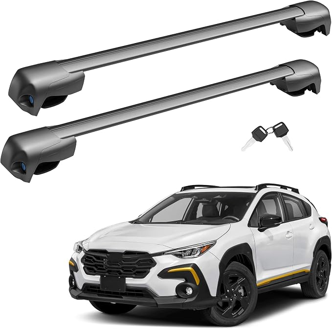 HYR Lockable Roof Rack Cross Bars Compatible with Subaru Crosstrek 2024-2025 Limited Premium Sport with Raised Side Rails (Not Fit Wilderness), Aluminum Anti-Theft Roof Rails Crossbars Rooftop