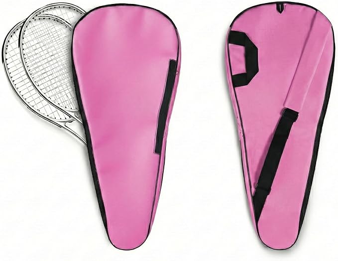 2 Rackets Tennis Racket Cover Padded Tennis Racket Bag with Handle and Adjustable Shoulder Strap