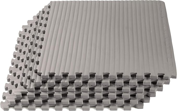 We Sell Mats 3/4 Inch Thick Martial Arts EVA Foam Exercise Mat, Tatami Pattern, Interlocking Floor Tiles for Home Gym, MMA, Anti-Fatigue Mats, 24 in x 24 in