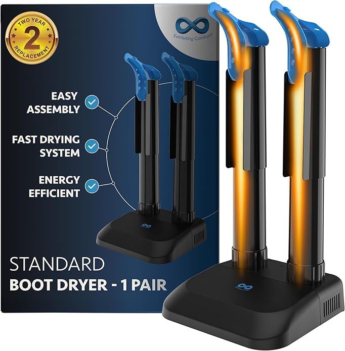 Everlasting Comfort Electric Boot Dryer for Work Boots, Silent Portable Shoe Dryer with Timer for Shoes, Boots and Cleats