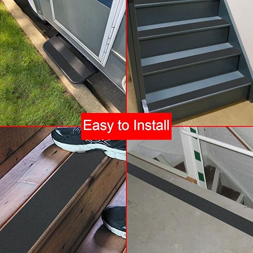Black Diamond Self Adhesive Grip Tape - Anti Slip Traction Tape - Non Skid Tape - Anti Slip Tape Grippy Strips for Stairs, Ramps, Boat Grip 5" x 60' Black with Cleaning Stick