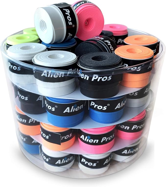 ALIEN PROS Tennis Racket Grip Tape (6 Grips) – Precut and Light Tac Feel Tennis Grip – Tennis Overgrip Grip Tape Tennis Racket – Wrap Your Racquet for High Performance (6 Grips)