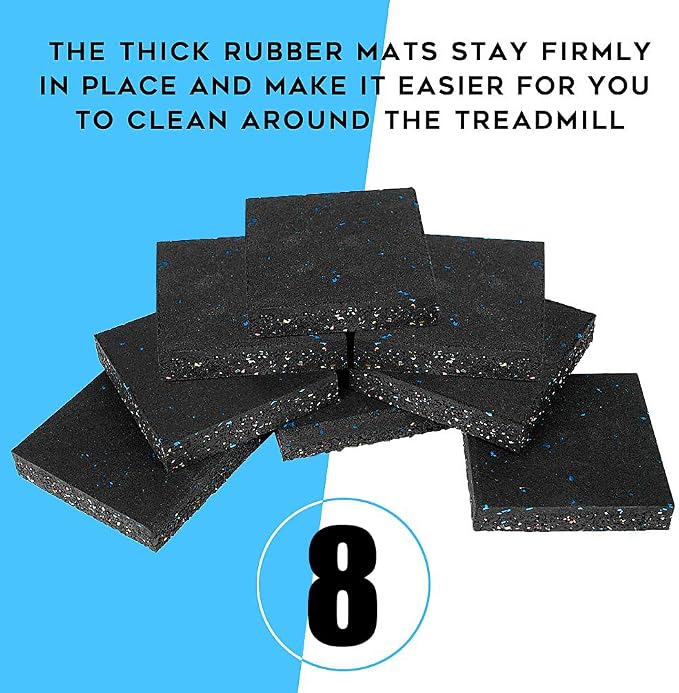 Luwint Thick Treadmill Mat, 5'' x 5'' x 1'', High Density Rubber
