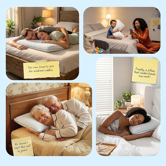Stomach Sleeping Pillow for Stomach Sleeper, Flat Pillows for Sleeping Thin Memory Foam Pillow for Shoulder and Neck Pain Relief,Cooling Ultra Slim Pillows 2 Pack 1.75-inches
