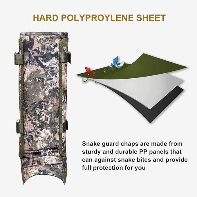 UIIHUNT Snake Gaiters, Waterproof Snake Chaps Snake Gaiter for Men Women, Adjustable Snake Bite Protection Snake Guards
