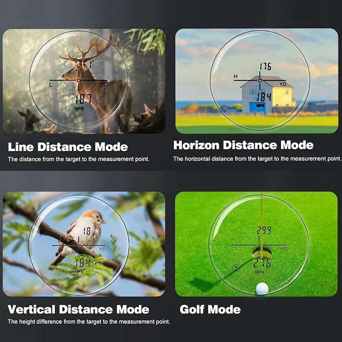 Precision Laser Rangefinder for Golf & Hunting, 800/1000/1300 m Range, 6X Magnification, Flagstick Locking with Flash Prompt, Slope Compensation & Angle Measurement, 0.3s Fast Measurement