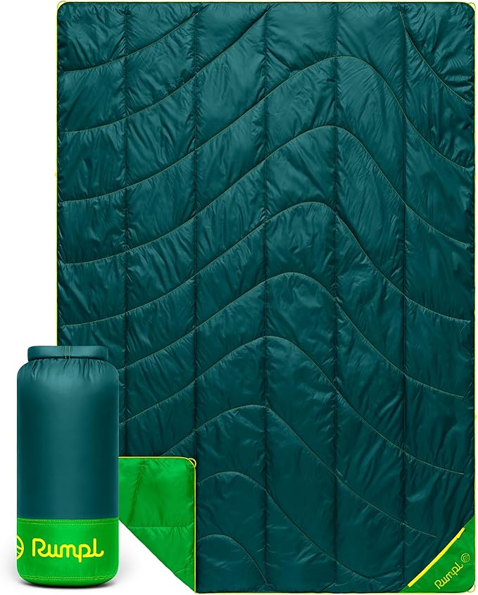 Rumpl Backcountry Puffy Blanket, Ultra-Portable and Lightweight Adventure Blanket, 1-Person (52x75 inches), Sea Moss