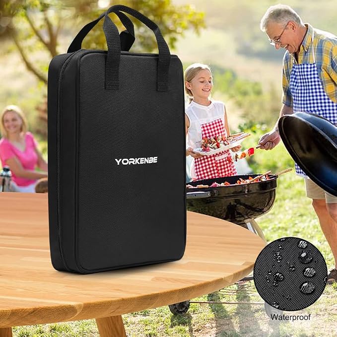 Camp Kitchen Organizer & Camping Stove Carrying Case, Multi-pocket Waterproof Portable Storage for BBQ Outdoor Cooking Essentials