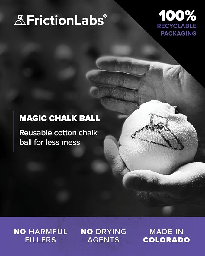 Friction Labs Bundle - Includes 2.2 oz Magic Chalk Ball + 5 Individual Gym Chalk Discs - Ideal for Rock Climbing, Bouldering, Weightlifting, Gymnastics, and Indoor or Outdoor Training