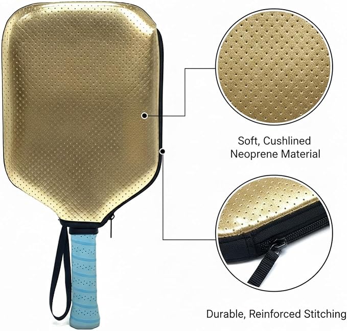 2-Pack Neoprene Racket Covers for Table Tennis & Badminton, Protective Storage Sleeves with Hanging Loop, Scratch-Resistant Paddle Cases