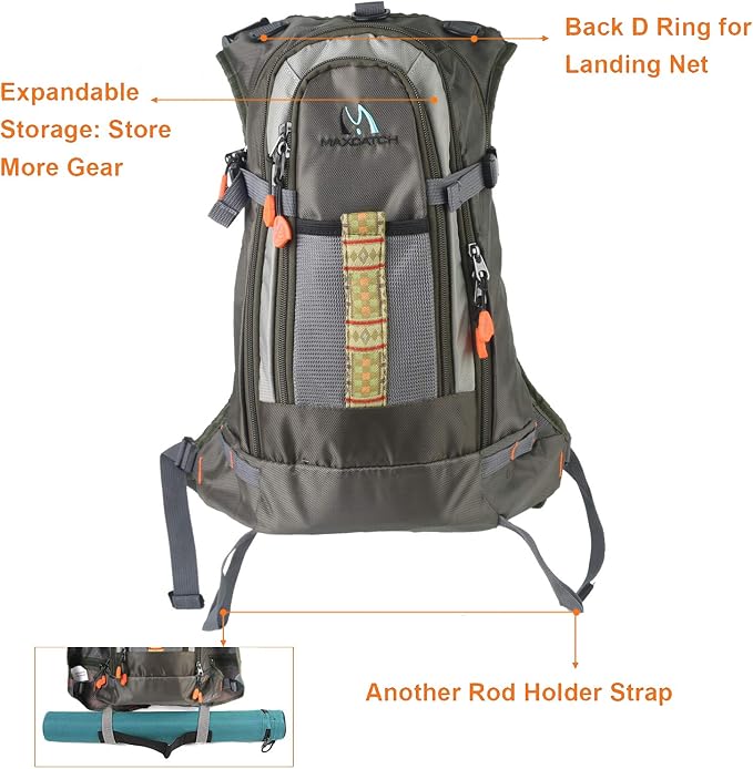 M MAXIMUMCATCH Maxcatch Fly Fishing Vest Pack for Men and Women Adjustable Outdoor Fishing (Vest/Sling Pack/Backpack)
