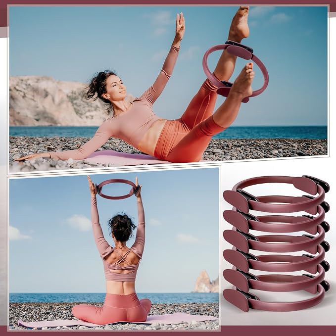 Syhood Pilates Ring 11. 81 Inch Pilates Circle Yoga Ring Magic Lightweight Flexible Workout Equipment for Fitness Physical Therapy Resistance Exercise Arms Legs