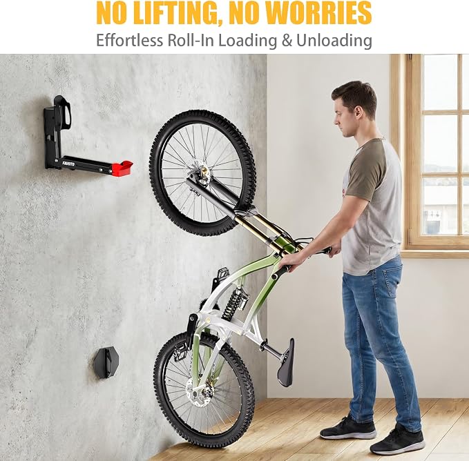 Favoto Swivel Bike Wall Mount 4-Pack, Space-Saving Garage Bike Rack System for Home & Shed, Fits up to 29" Wheels 2.4" Tires, Each Holds 77 lbs
