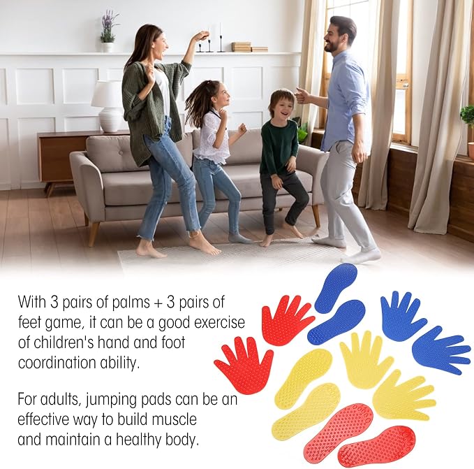Colorful Hands and Feet Carpet Markers, Exercise Limb Coordination Integration Game Mat, Hands and Feet Play Mat for Parents