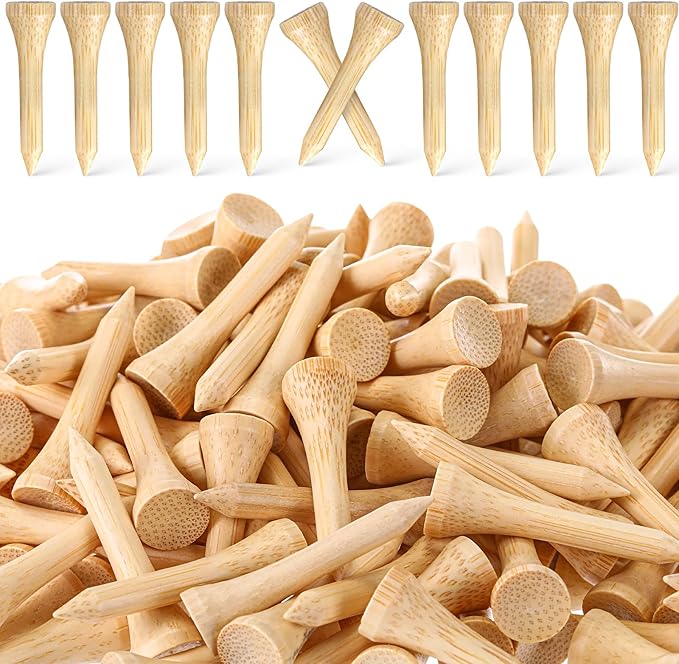 Mudder 2000 Pcs Bamboo Golf Tees Bulk Professional Golf Tees Reduce Friction Side Spin for Club Men Women Kids Accessories