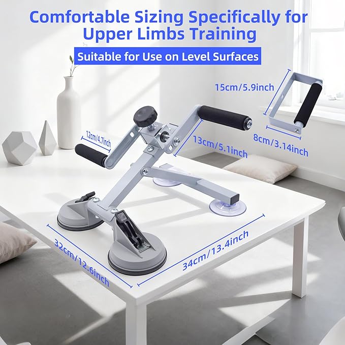 Arm Bike for Physical Therapy Table Top, Hand Bike Stroke Rehab Equipment, Portable Indoor Arm Cycle for Seniors, for Arm Shoulder Wrist(with A Finger Rehab Gloves, Extra Handle)