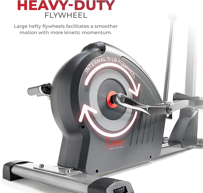 Sunny Health & Fitness Upright Elliptical Machine, Full Body Cardio Exercise Equipment with Adjustable Resistance, Arm and Leg Workout Machine, SunnyFit App via Bluetooth