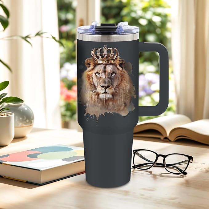 DUUV Lion Tumbler 40oz, Insulated Mom to Son Gifts for Teen Boy | To My Son Tumbler Leakproof, Motivational Graduation Gift for Sons, Birthday Inspirational Gift for Boys from Mom, 1 Pack