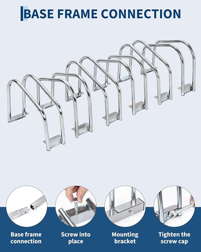 Freestanding Bike Floor Stand, Heavy Duty Bicycle Parking Rack for Garage Home Indoor Outdoor, Bike Storage Organizer Fits 22-28 Inch Wheels & 2.2 Inch Tire Width