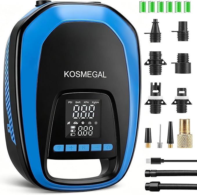kosmegal Paddle Board Pump Electric Portable, SUP Pump for Paddleboard, 20PSI Air Compressor with Auto-Off, Deflation Function for Inflatables, Kayaks and Boats