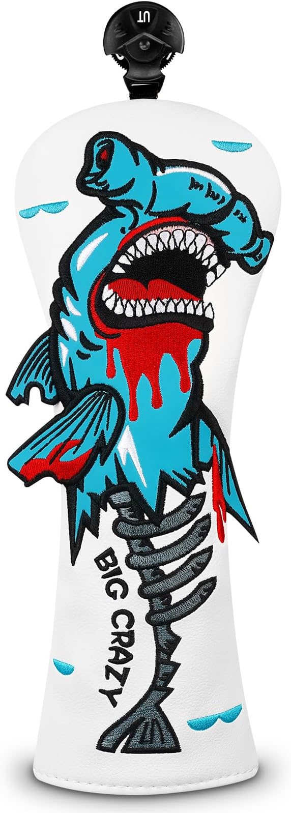 Big Crazy Golf Head Covers, Golf Club Covers Funny, Driver Headcovers, Golf Club Covers, Fairway Woods Head Covers, Hybrids Headcover, Putter Cover with Soft Lining for Golf Gift Hammerhead Sharks