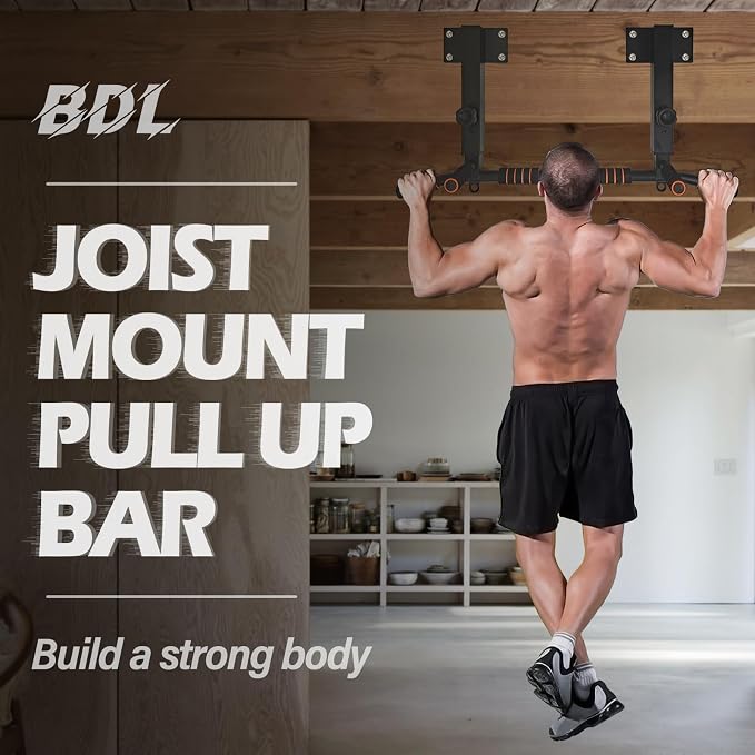 BDL Wall Mounted Pull Up Bar Chin Up bar Multifunctional Dip Station for Indoor Home Gym Workout, Power Tower Set Training Equipment Fitness Dip Stand Supports to 440 Lbs