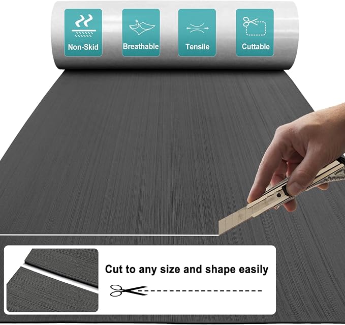 Boat Flooring EVA Foam Boat Decking Sheet Self Adhesive Marine Flooring Brushed Camo Marine Carpet for Boats Yacht Kayak Decking Cushioning Cooler Seating Helm Pad Swimming RV Golf Cart Non Slip Pad