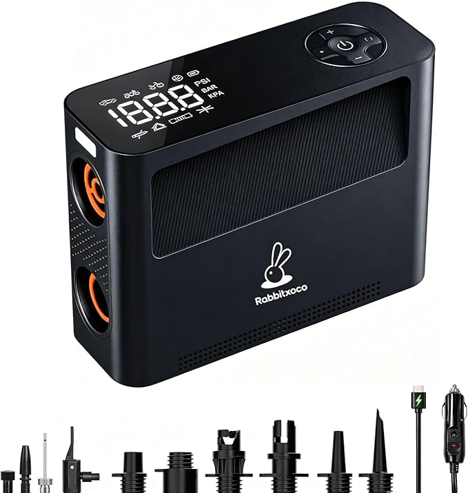 Paddle Board Electric Pump 150PSI, 4X Faster Rechargeable SUP Pump, Inflator Deflator, Auto Off Portable Air Compressor for Tires, Bikes, Inflatables,Tents, Air Mattess, Kayak