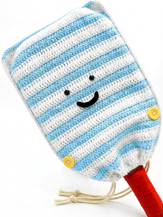 Crochet Pickleball Paddle Cover Gift - Handmade Case for Women&Men - Cute Accessories with Prensent Bag - Ready to Wrap for Players, Friends & Family, Thoughtful Holiday Crochet Set