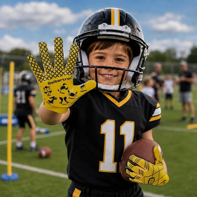 Seibertron Pro 3.0 Twelve Constellations Elite Ultra-Stick Football Receiver Gloves | Super Sticky Grip for Youth Kids Boys 8-12 Girls & Adult Men & Women, Perfect Sports Gift