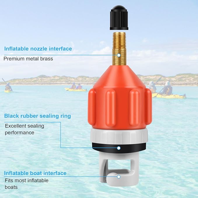 RNSXYAT 3 Pcs Paddle Board Pump Adapter, Premium Inflatable Boat SUP Pump Adaptor, Conventional Air Adapter Quickly Inflation, SUP Air Adapters for Stand-Up Paddleboard and Kayak