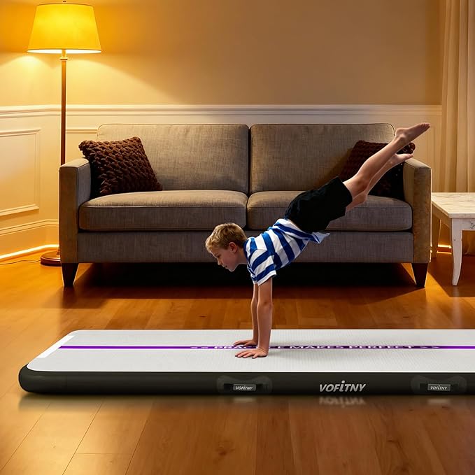 VOFiTNY All Purpose Gymnastics Mat 6.6/10/13/16/20 ft Sturdy Inflatable Tumble Track for Home/Gym