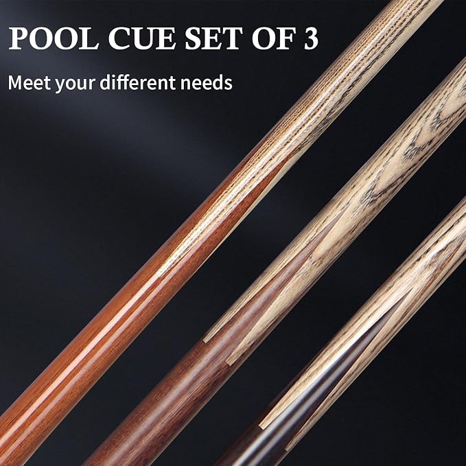 Kmise 57 inch Pool Cue, 19oz Cue Stick with 9.5mm Professional Tip, Handcraft, Made of Chacate Preto Wood, Bar or House Use for Men or Women, Pool Sticks for Adults